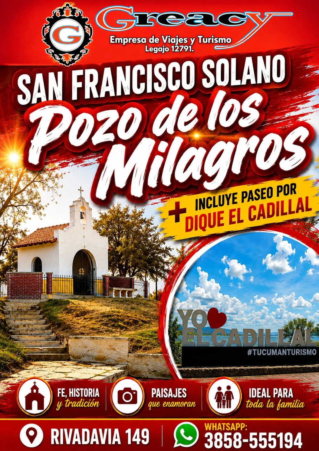 Promoción de la excursión a San Francisco Solano, Pozo de los Milagros y El Cadillal